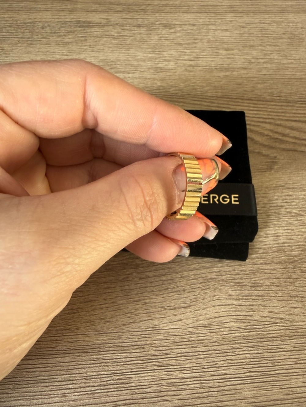 Ring Concierge Fluted Gold Stackable Ring classic 5mm size 8.5 - Picture 8 of 9